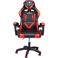 Foto van No fear gaming stoel - bureaustoel - gaming accesoires - 46 tot 56 cm hoog - rood/zwart