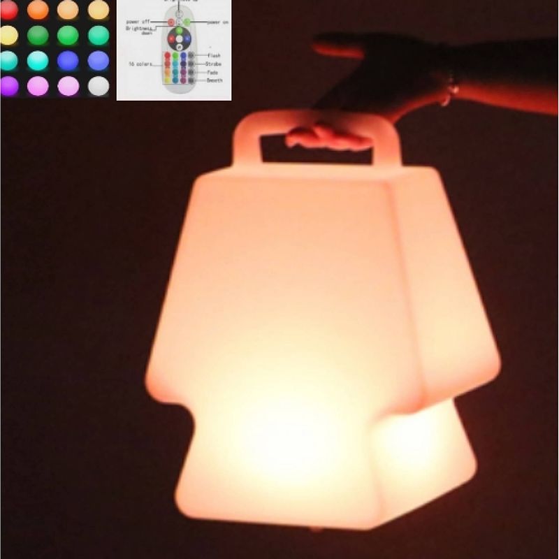 Foto van Led draagbare sfeerlamp16 kleuren - nachtlamp kinderkamer - camping lamp - oplaadbaar