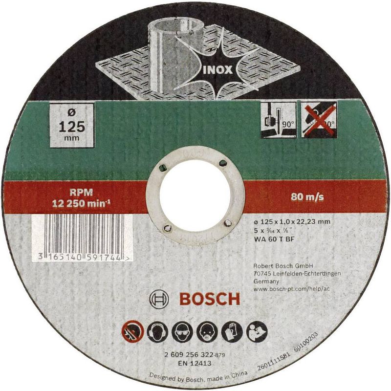 Foto van Bosch accessories wa 60 t bf 2609256322 doorslijpschijf recht 125 mm 22.23 mm 1 stuk(s)