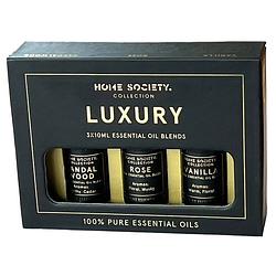 Foto van Luxe geur olie essential oil pack luxury - 3 x 10ml - sandal wood, rose, vanilla