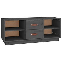 Foto van The living store tv-meubel - houten televisiemeubel - media-kast - afmeting- 100 x 34 x 40 cm - kleur- grijs