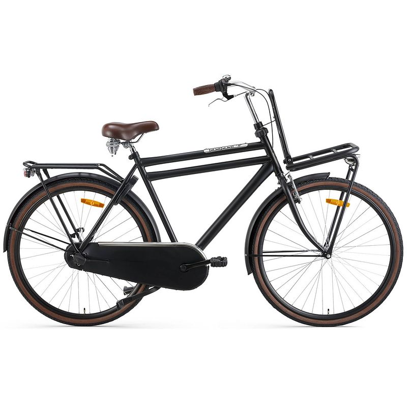 Foto van Popal transportfiets heren daily dutch basic+ 28 inch 57 cm heren 3v v-brakes matzwart