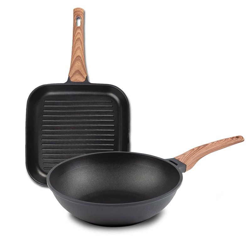 Foto van Rosmarino black line grillpan 28cm & wokpan 30cm