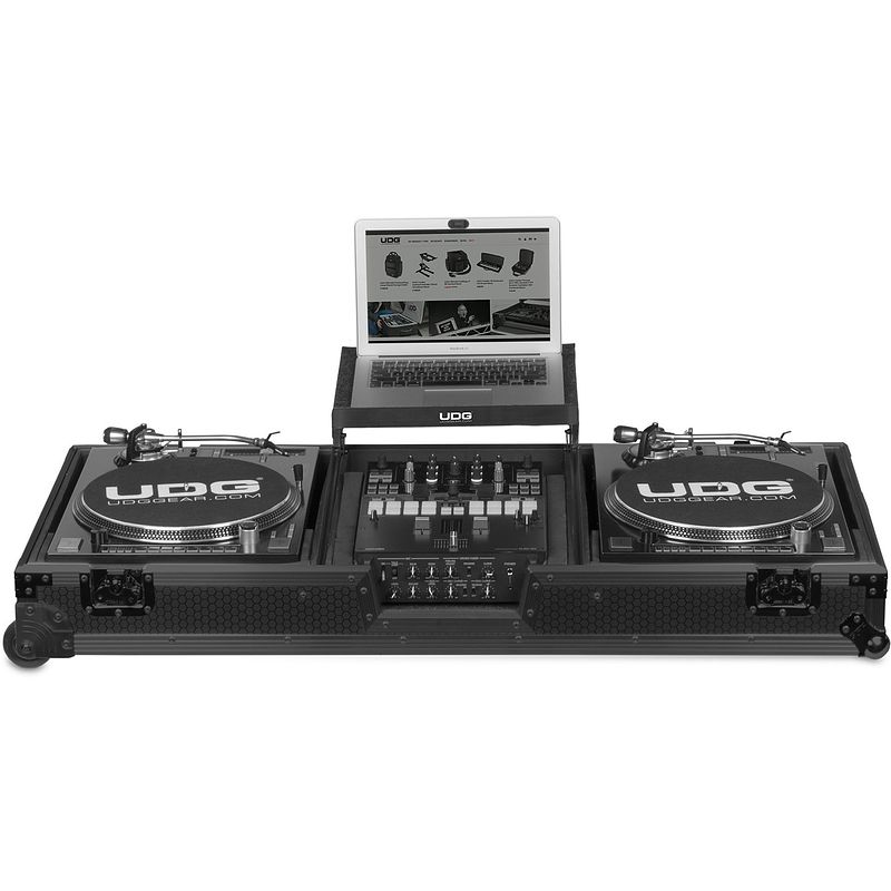 Foto van Udg ultimate u91050bl case voor 2x turntable+mixer black