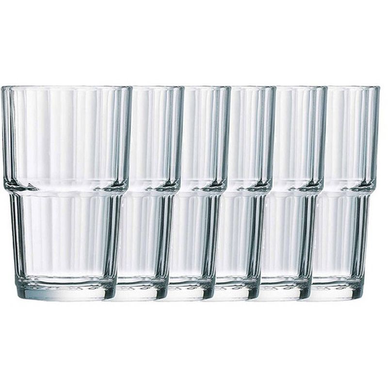 Foto van 6x drinkglazen/waterglazen transparant norvege 270 ml - longdrinkglazen