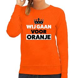 Foto van Wij gaan voor oranje sweater oranje voor dames - koningsdag truien s - feesttruien