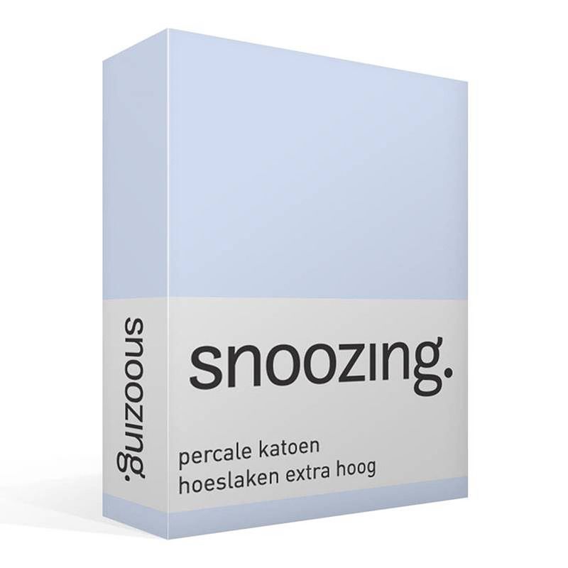 Foto van Snoozing - hoeslaken - percale katoen - extra hoog - 90x210 - hemel