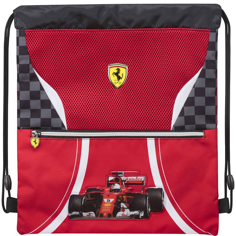 Foto van Ferrari f1 gymbag - 42 x 36 cm - rood