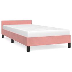 Foto van Vidaxl bedframe met hoofdeinde fluweel roze 90x200 cm