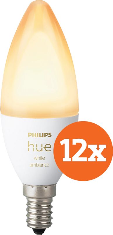 Foto van Philips hue white ambiance e14 12-pack