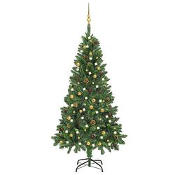 Foto van Vidaxl kunstkerstboom met led's en kerstballen 150 cm groen