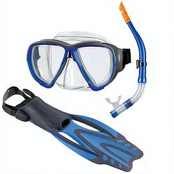 Foto van Beco snorkelset porto dx 3.0 unisex blauw maat 43-45