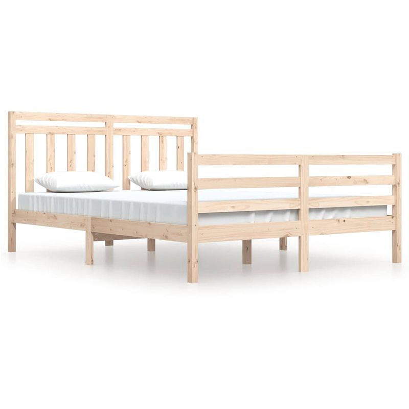 Foto van The living store bedframe grenenhout - classic - bedframe - 205.5 x 165.5 x 69.5 cm - montage vereist