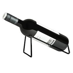 Foto van Quvio wijnfles houder metaal voor 1 fles - zwart