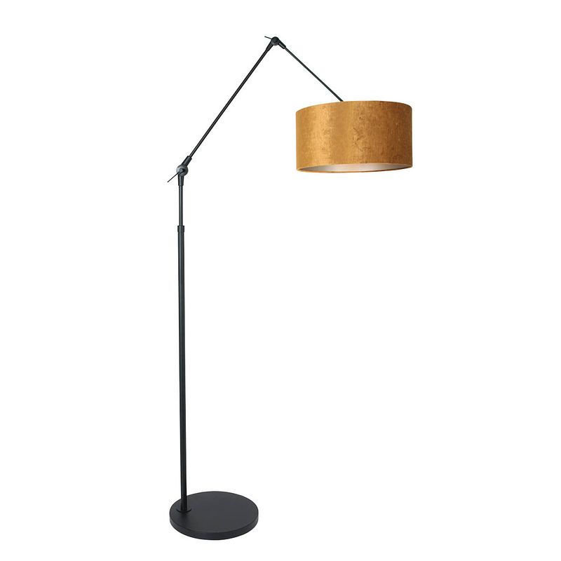 Foto van Steinhauer vloerlamp prestige chic 8117zw zwart kap goud velours