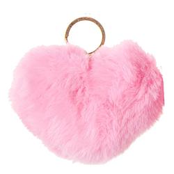 Foto van Lg-imports sleutelhanger fluffy hart roze