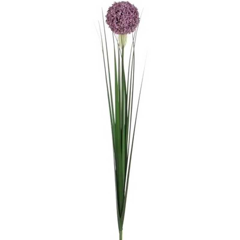 Foto van Mica lila paarse kunst allium/sierui kunstbloemen 80 cm decoratie - kunstbloemen