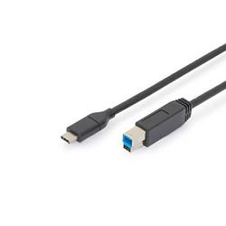 Foto van Ansmann usb-kabel usb 3.2 gen1 (usb 3.0 / usb 3.1 gen1) usb-c stekker, usb-b stekker 1.00 m zwart afgeschermd (dubbel) ak-300149-010-s