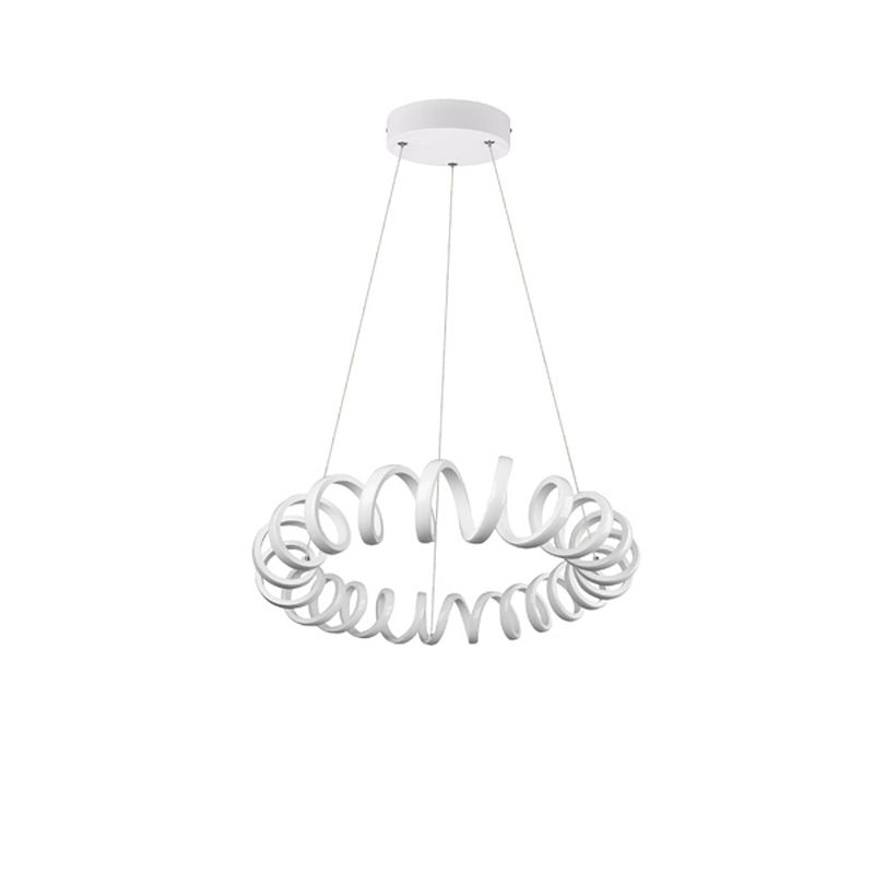 Foto van Moderne hanglamp curl - metaal - wit