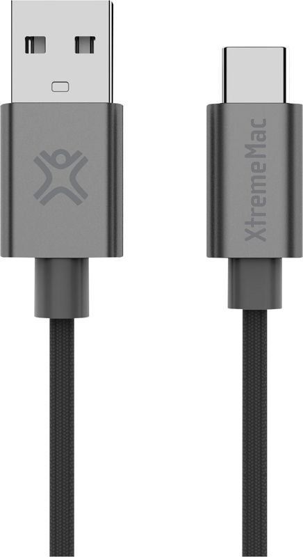 Foto van Xtrememac usb a naar usb c kabel 2,5m nylon zwart