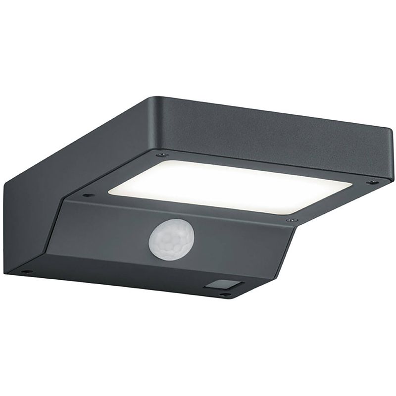 Foto van Led solar tuinverlichting - trion fominy - zonne-energie - bewegingssensor - 4w - mat zwart