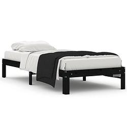 Foto van Vidaxl bedframe massief grenenhout zwart 90x200 cm