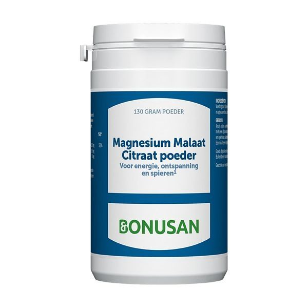 Foto van Bonusan magnesium malaat citraat poeder