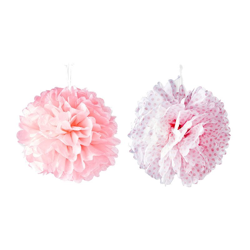 Foto van Pompoms - roze - set van 2