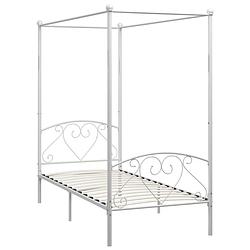 Foto van The living store metalen hemelbedframe - wit - 209 x 127.5 x 198 cm - geschikte matras- 120 x 200 cm - duurzaam