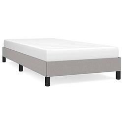 Foto van The living store bedframe - lichtgrijs - 203 x 103 x 25 cm - stof en multiplex