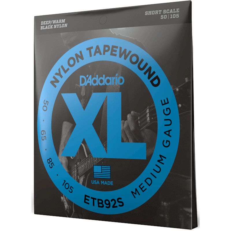 Foto van D'saddario etb92s nylon tapewound medium 50-105 snaren voor elektrische bas