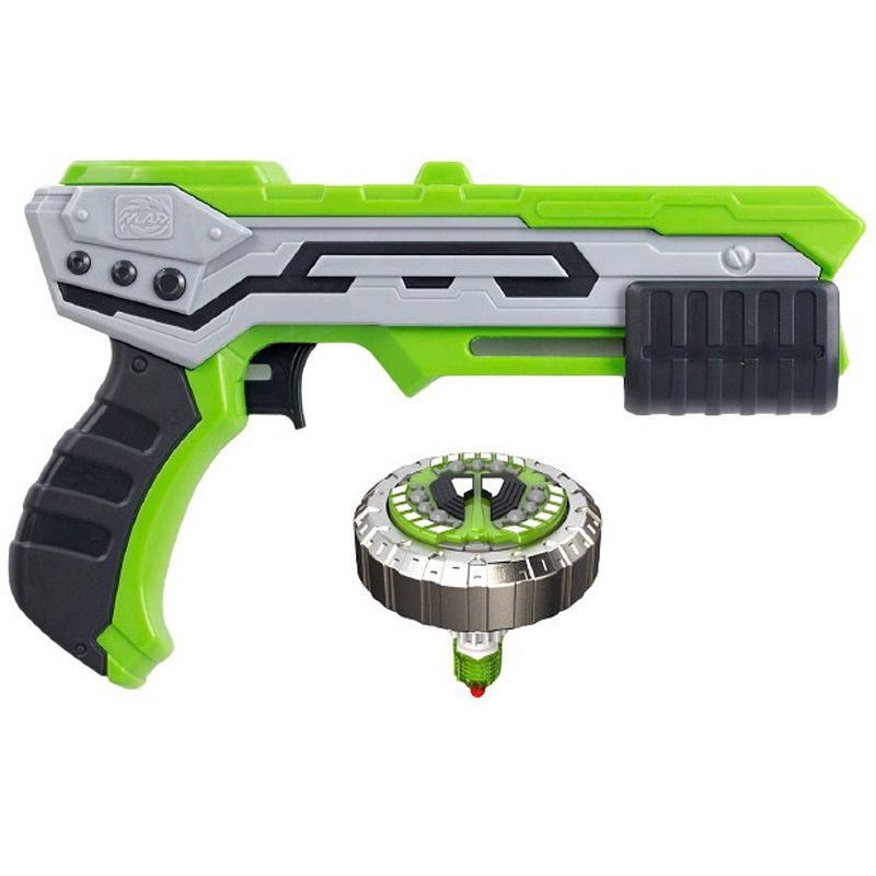 Foto van Silverlit tol blaster spinner mad thunder groen/zwart 2-delig