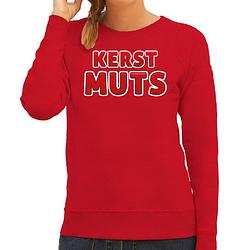 Foto van Bellatio decorations foute kersttrui/sweater voor dames - kerst muts - rood - kerstmuts -feestdagen l - kerst truien