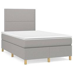 Foto van The living store boxspringbed - moderne lichtgrijze stoffen bekleding - pocketvering matras - middelharde ondersteuning