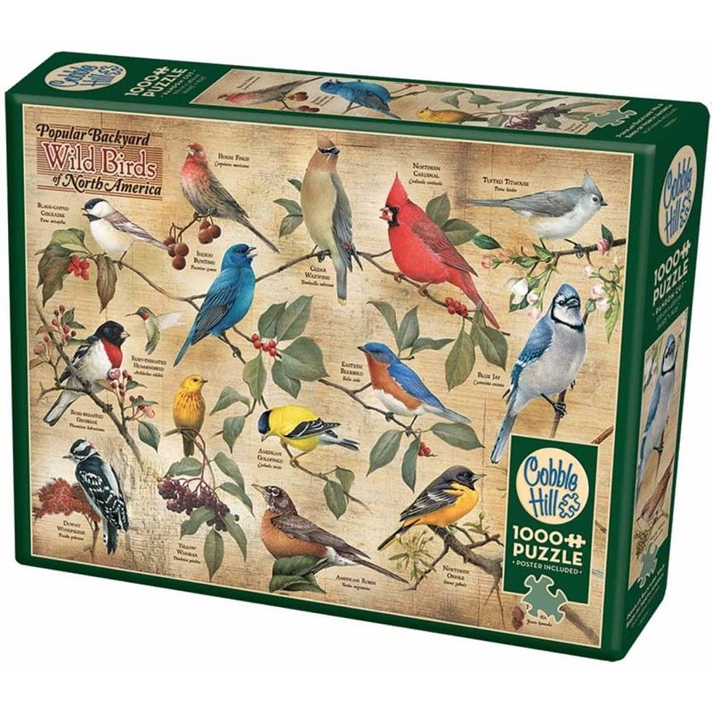 Foto van Cobble hill legpuzzel popular backyard wild birds 1000 stukjes