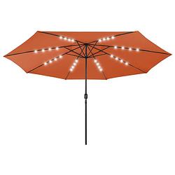 Foto van The living store tuinparasol terracotta 400x267 cm - led-verlichting - polyester - metalen paal - 32 leds