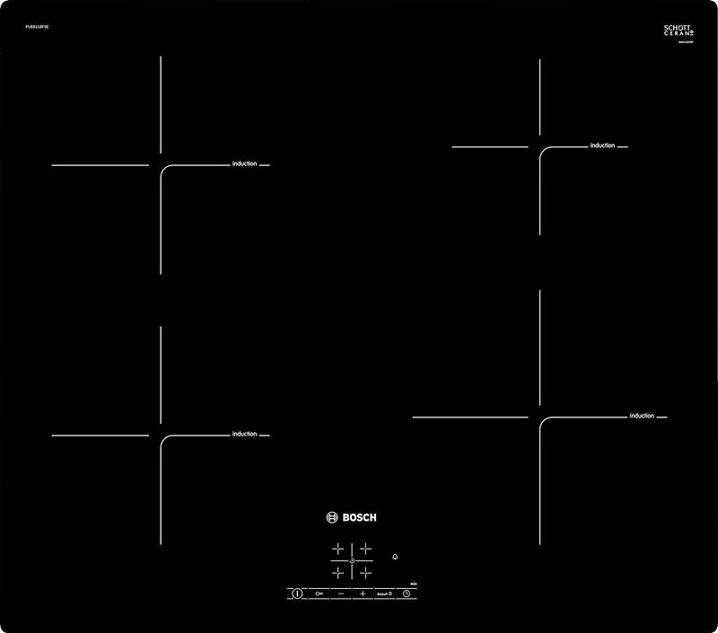 Foto van Bosch pue611bf9e inductie kookplaat zwart