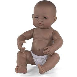 Foto van Miniland babypop jongetje met vanillegeur 40 cm bruin