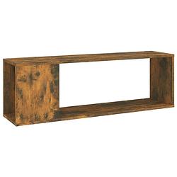 Foto van The living store tv-meubel - gerookt eiken - afmetingen- 100 x 24 x 32 cm - praktisch materiaal