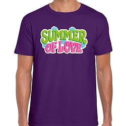 Foto van Toppers jaren 60 flower power summer of love verkleed shirt paars heren s - feestshirts