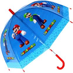 Foto van Super mario kinderparaplu - blauw - 66 cm - paraplu - paraplu'ss
