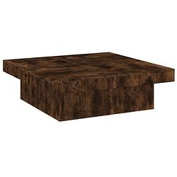 Foto van The living store salontafel gerookt eiken - 90 x 90 x 28 cm - klassiek design