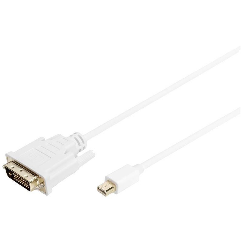 Foto van Digitus mini-displayport / dvi adapterkabel mini displayport stekker, dvi-d 24+1-polige stekker 1.00 m wit ak-340305-010-w schroefbaar displayport-kabel