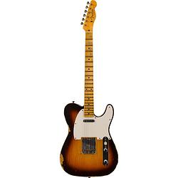 Foto van Fender custom shop time machine 's59 tele custom relic mn wide-fade chocolate 3-color sunburst met deluxe koffer en coa