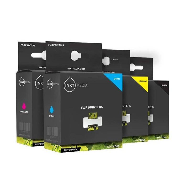 Foto van Inktmedia® -huismerk epson t1816 / epson 18xl / epson 18, 4 pak met chip. zwart, magenta, cyaan, geel