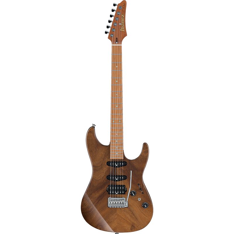 Foto van Ibanez tom quayle signature tqm1-nt natural high gloss elektrische gitaar met koffer