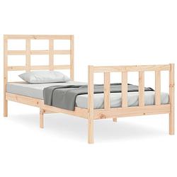 Foto van The living store massief grenenhouten bedframe - naam - bedframe - 195.5 x 95.5 x 100 cm - onbehandeld