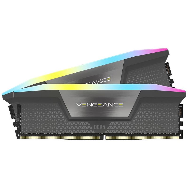 Foto van Corsair vengeance rgb ddr5 werkgeheugenset voor pc ddr5 32 gb 2 x 16 gb on-die ecc 5600 mhz 288-pins dimm cl36-36-36-76 cmh32gx5m2b5600z36k