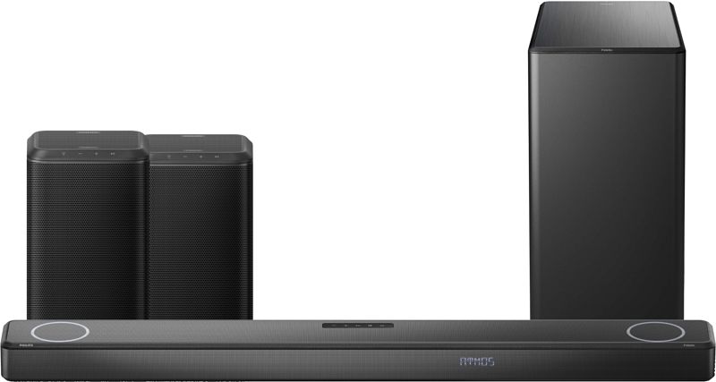 Foto van Philips fidelio fb1 soundbar + fs1 (2x) + fw1 subwoofer