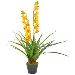 Foto van Vidaxl kunstplant met pot orchidee 90 cm geel